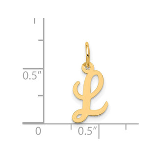 14k Yellow Gold Small Script Initial L Charm