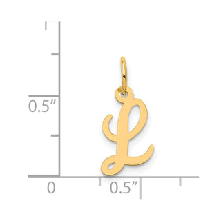 14k Yellow Gold Small Script Initial L Charm