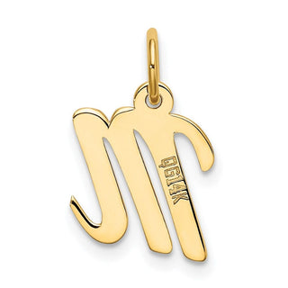 14k Yellow Gold Small Script Initial M Charm