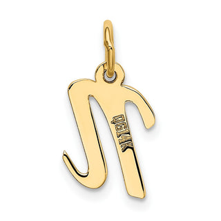 14k Yellow Gold Small Script Initial N Charm