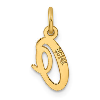 14k Yellow Gold Small Script Initial O Charm