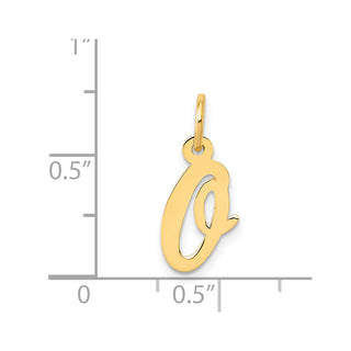 14k Yellow Gold Small Script Initial O Charm