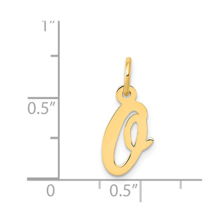 14k Yellow Gold Small Script Initial O Charm