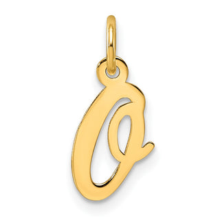 14k Yellow Gold Small Script Initial O Charm