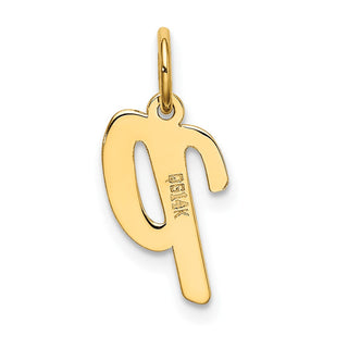 14k Yellow Gold Small Script Initial P Charm
