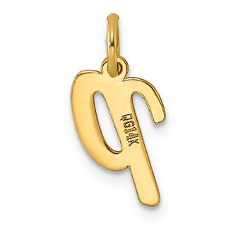 14k Yellow Gold Small Script Initial P Charm