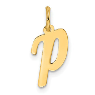 14k Yellow Gold Small Script Initial P Charm