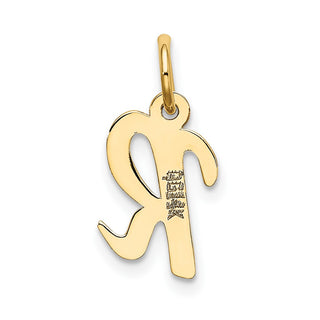 14k Yellow Gold Small Script Initial R Charm