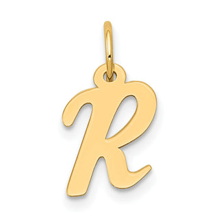 14k Yellow Gold Small Script Initial R Charm