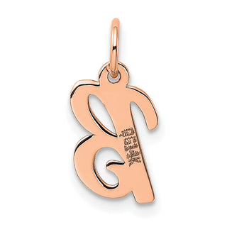 14k Rose Gold Small Script Letter B Initial Charm