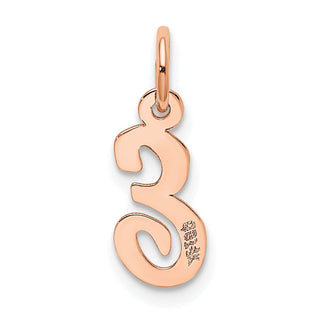 14k Rose Gold Small Script Letter E Initial Charm