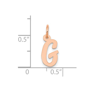 14k Rose Gold Small Script Letter G Initial Charm