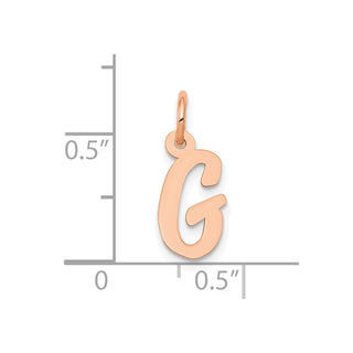 14k Rose Gold Small Script Letter G Initial Charm