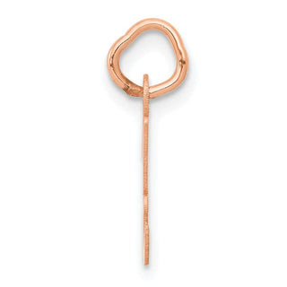 14k Rose Gold Small Script Letter H Initial Charm