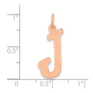 14k Rose Gold Small Script Letter J Initial Charm