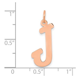 14k Rose Gold Small Script Letter J Initial Charm