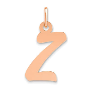 14k Rose Gold Small Script Initial Z Charm