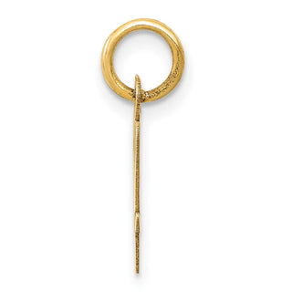 14k Yellow Gold Small Script Initial V Charm