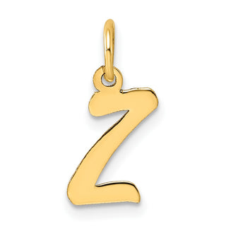 14k Yellow Gold Small Script Initial Z Charm