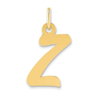 14k Yellow Gold Small Script Initial Z Charm