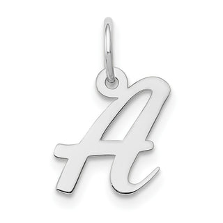 14K White Gold Small Script Initial A Charm