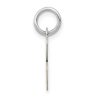 14K White Gold Small Script Initial B Charm
