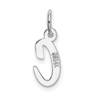 14K White Gold Small Script Initial C Charm