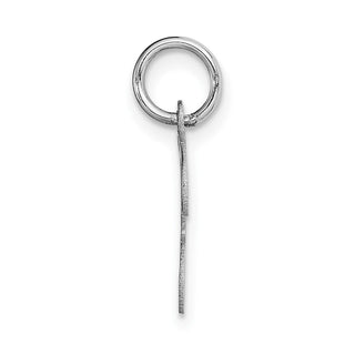 14K White Gold Small Script Initial F Charm