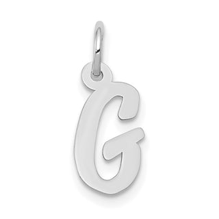 14K White Gold Small Script Initial G Charm
