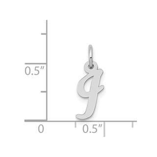 14K White Gold Small Script Initial I Charm