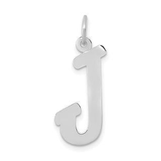 14K White Gold Small Script Initial J Charm