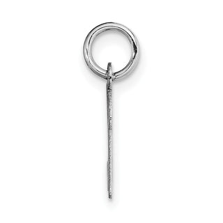 14K White Gold Small Script Initial K Charm