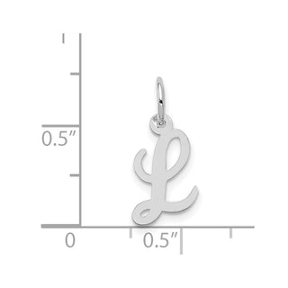 14K White Gold Small Script Initial L Charm