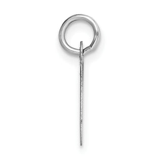 14K White Gold Small Script Initial O Charm