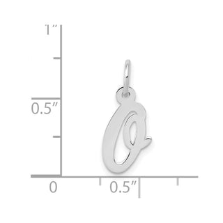14K White Gold Small Script Initial O Charm
