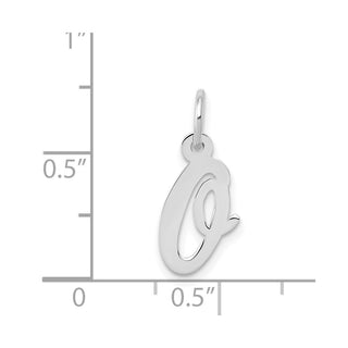 14K White Gold Small Script Initial O Charm