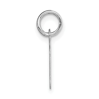 14K White Gold Small Script Initial V Charm