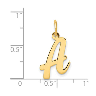 14k Yellow Gold Medium Script Initial A Charm