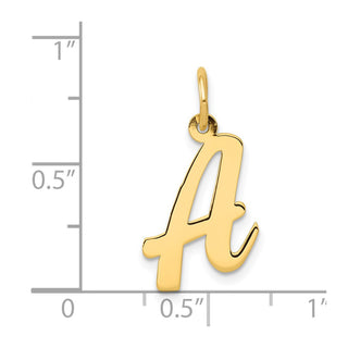 14k Yellow Gold Medium Script Initial A Charm