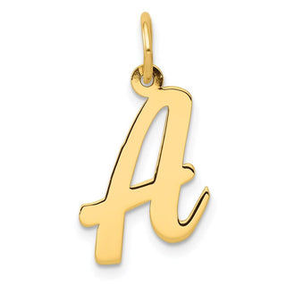 14k Yellow Gold Medium Script Initial A Charm