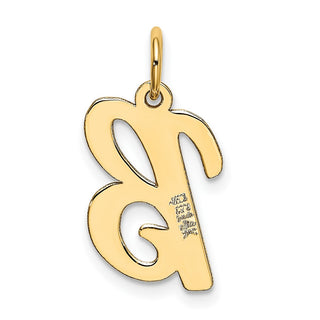 14k Yellow Gold Medium Script Initial B Charm