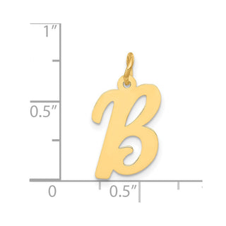 14k Yellow Gold Medium Script Initial B Charm