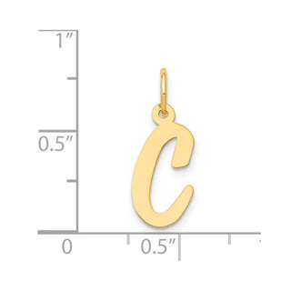 14k Yellow Gold Medium Script Initial C Charm