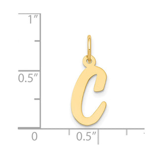 14k Yellow Gold Medium Script Initial C Charm