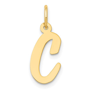 14k Yellow Gold Medium Script Initial C Charm