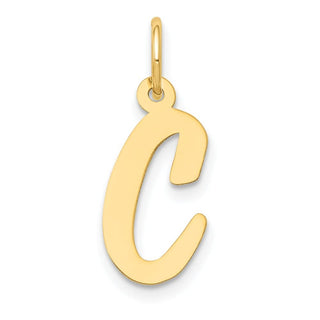 14k Yellow Gold Medium Script Initial C Charm