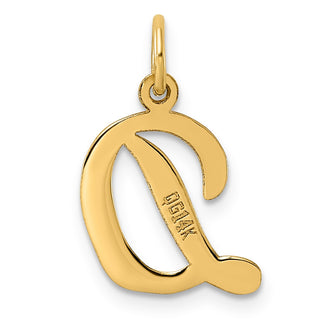 14k Yellow Gold Medium Script Initial D Charm