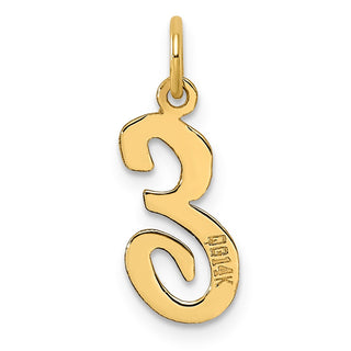 14k Yellow Gold Medium Script Initial E Charm