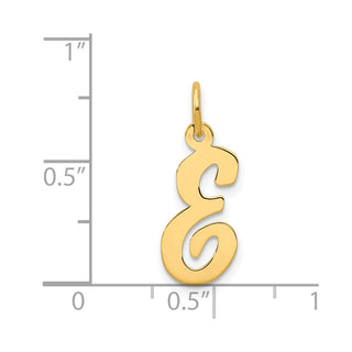 14k Yellow Gold Medium Script Initial E Charm