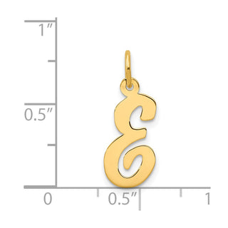 14k Yellow Gold Medium Script Initial E Charm